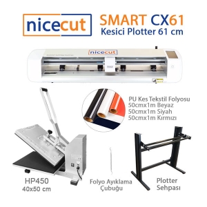  - NICECUT CX61 Plotter + Pres Tekstil Baskı Seti (1)