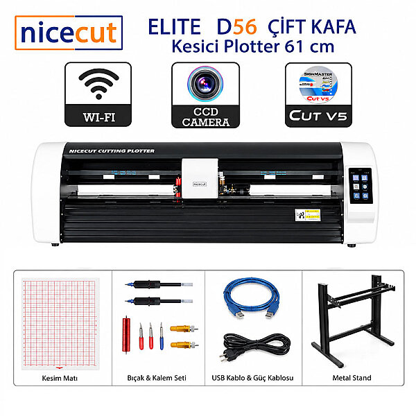 NICECUT Elite D56 Çift Kafalı Kesici Plotter 56 cm (Ayaklı) - 2