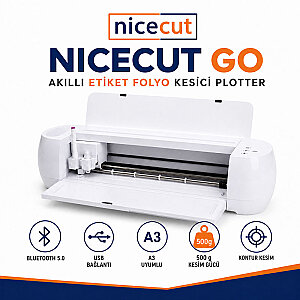 NICECUT GO Etiket Sticker ve Tekstil Folyosu Kesim Makinesi 30 cm