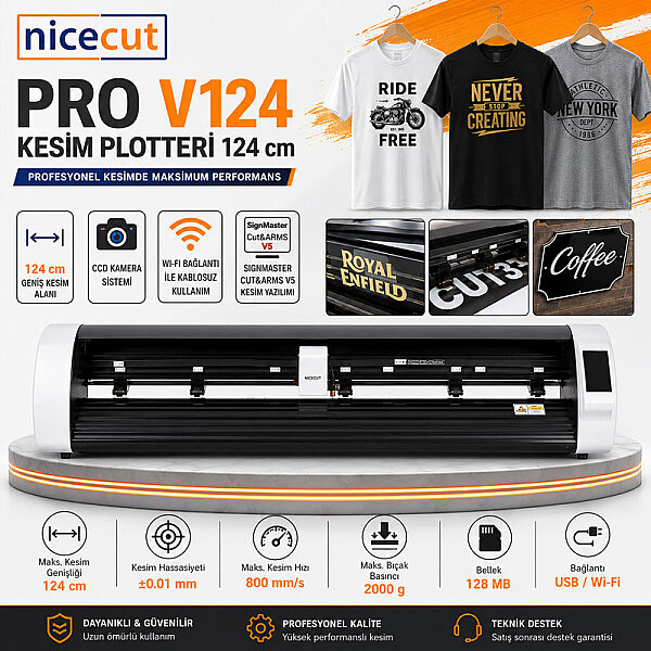 NICECUT PRO V124 Profesyonel Sticker ve Folyo Kesim Plotteri 124 cm (Ayaklı) - 4
