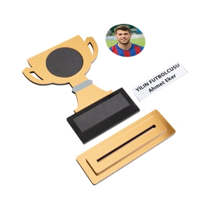 Ödül Kupası Ahşap Plaket - Beyaz Metalli - 3