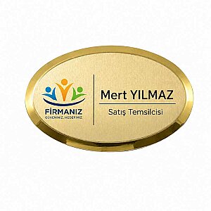 Oval Metal Yaka İsimliği (altın) (1)