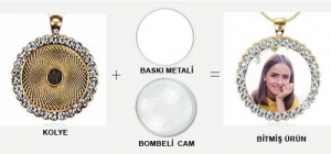 - Sublimasyon Yuvarlak Altın Metal Kolye (1)  - Sublimasyon Yuvarlak Altın Metal Kolye (1)