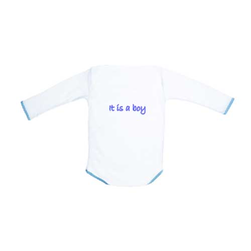 Pamuk Polyester Bebek Zıbını - Mavi Biyeli - 3