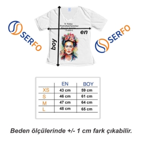 - Sublimasyon Pamuk+Polyester V Yaka Tişört (Bayan Kesim ) (1)  - Sublimasyon Pamuk+Polyester V Yaka Tişört (Bayan Kesim ) (1)