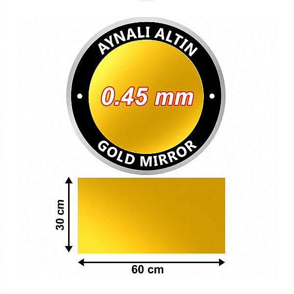 Sublimasyon Aynalı Altın Metal 30x60 cm - 0,45 mm - 1