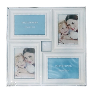  - Plastik 4 lü Fotoğraf Çerçevesi 10x15 cm (Beyaz)
