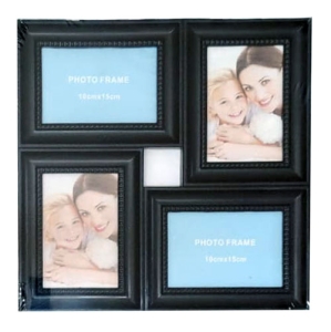 - Plastik 4 lü Fotoğraf Çerçevesi 10x15 cm (Siyah)  - Plastik 4 lü Fotoğraf Çerçevesi 10x15 cm (Siyah)