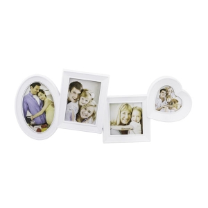  - Plastik 4 lü Masaüstü Kolaj Fotoğraf Çerçevesi - Beyaz