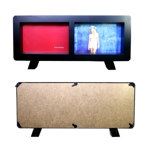  - Plastik Ayaklı İkili 10x15 cm Fotoğraf Çerçevesi -Siyah (1)