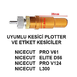 NICECUT Plotter Bıçak Tutucu V61/D56 (Altın Seri) - Blade Holder (1)