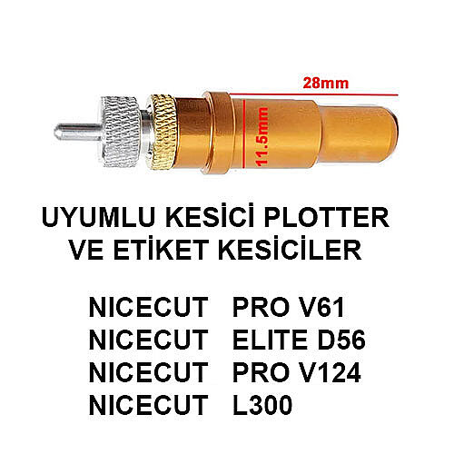 NICECUT Plotter Bıçak Tutucu V61/D56 (Altın Seri) - Blade Holder - 2