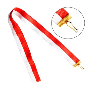  - Premium Madalya İpi - Kırmızı Beyaz