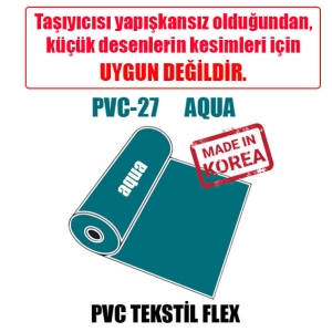 PVC Deniz Mavi (Aqua) Tekstil Transfer Folyosu - 51 cm x 1 metre (1)