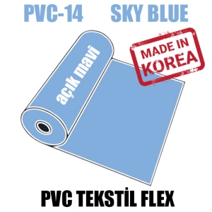 PVC Gök Mavi (Sky Blue) Tekstil Transfer Folyosu - 51 cm x 1 metre (1)