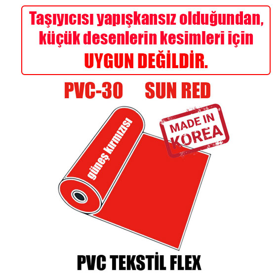 PVC Güneş (Sun Red) Tekstil Transfer Folyosu - 51 cm x 1 metre - 2