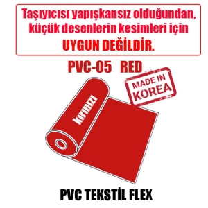PVC Kırmızı Tekstil Transfer Folyosu - 51 cm x 1 metre (1)