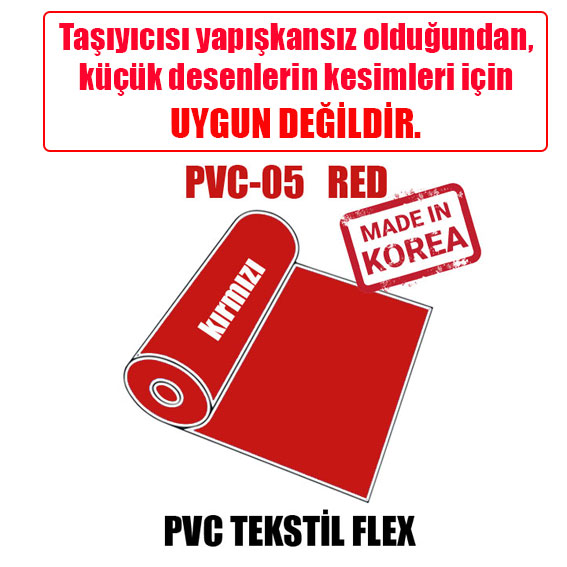 PVC Kırmızı Tekstil Transfer Folyosu - 51 cm x 1 metre - 2