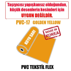 PVC Koyu Sarı Tekstil Transfer Folyosu - 51 cm x 1 metre (1)