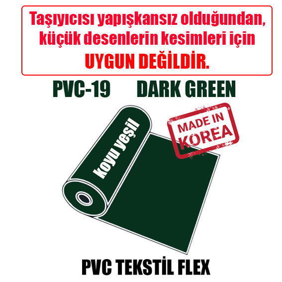PVC Koyu Yeşil Tekstil Transfer Folyosu - 51 cm x 1 metre - 2