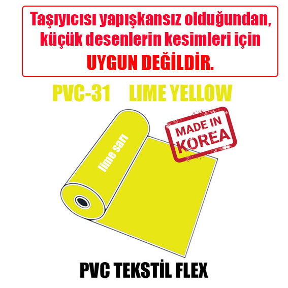 PVC Lime Sarı Tekstil Transfer Folyosu - 51 cm x 1 metre - 2