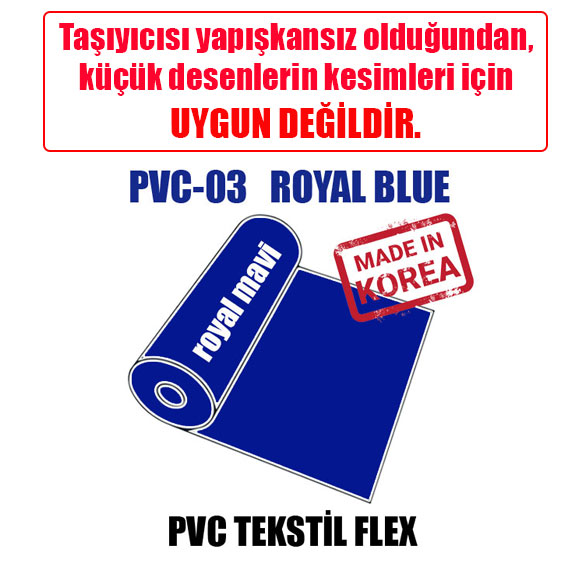 PVC Mavi (Royal Blue) Tekstil Transfer Folyosu - 51 cm x 1 metre - 2