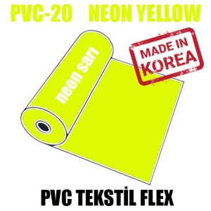 PVC Neon Sarı Tekstil Transfer Folyosu - 51 cm x 1 metre (1)