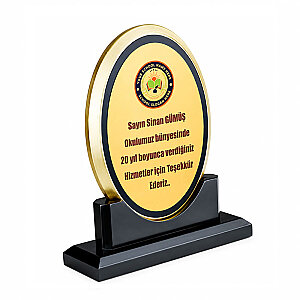 Royal Sublimasyon Ahşap Plaket - Altın Metalli