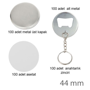- Rozet Açacaklı Anahtarlık 44 mm (100 adet )  - Rozet Açacaklı Anahtarlık 44 mm (100 adet )