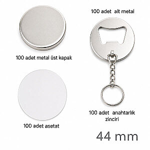 Rozet Açacaklı Anahtarlık 44 mm (100 adet )