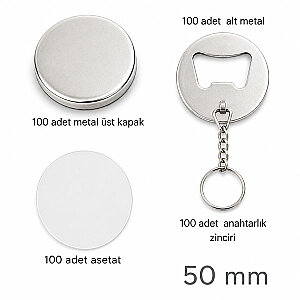 Rozet Açacaklı Anahtarlık 50 mm (100 adet)