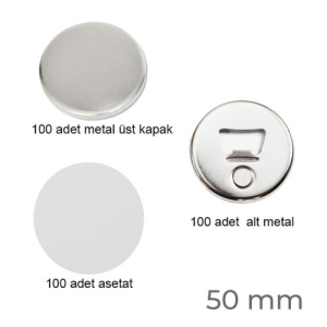- Rozet Magnet Açacak 50 mm (100 adet )  - Rozet Magnet Açacak 50 mm (100 adet )