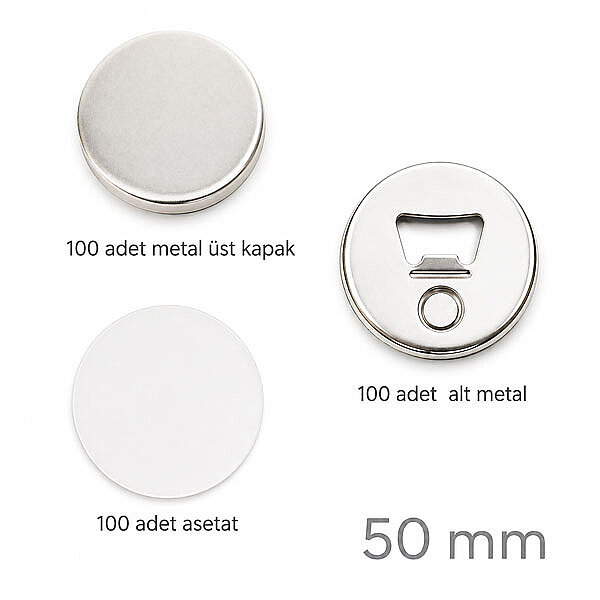 Rozet Magnet Açacak 50 mm (100 adet ) - 1