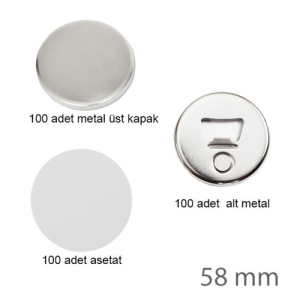 - Rozet Magnet Açacak 58 mm (100 adet )  - Rozet Magnet Açacak 58 mm (100 adet )