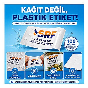 SRF Yapışkanlı İnkjet PP Beyaz Plastik A4 Parlak Etiket (20 adet)  (1)