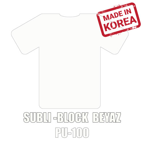 Subli Block Beyaz PU Tekstil Transfer Folyosu - 51 cm x 1 metre - 1