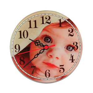 - Sublimasyon Yuvarlak Cam Saat 20 cm  - Sublimasyon Yuvarlak Cam Saat 20 cm