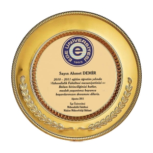 Sublimasyon 20 cm Altın Metal Tabak - Başak - 4