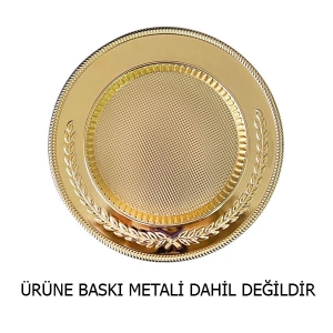 Sublimasyon 20 cm Altın Metal Tabak - Başak - 3