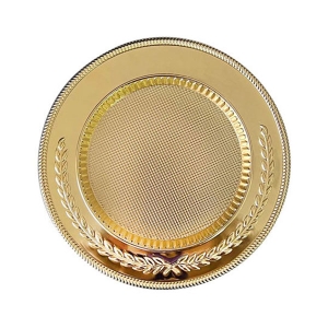 - Sublimasyon 20 cm Altın Metal Tabak - Başak  - Sublimasyon 20 cm Altın Metal Tabak - Başak