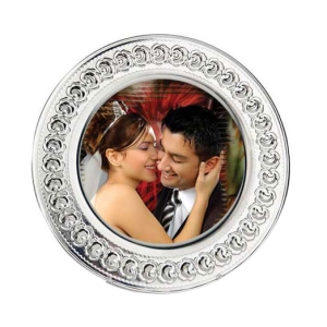 Sublimasyon 20 cm Gümüş Metal Tabak - Güllü - 4