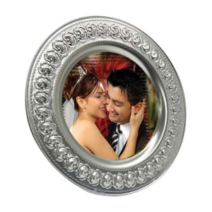 Sublimasyon 20 cm Gümüş Metal Tabak - Güllü - 5