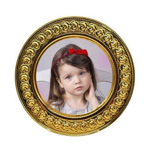 Sublimasyon 20 cm Altın Metal Tabak - Güllü - 4