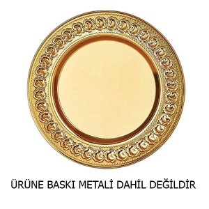 - Sublimasyon 20 cm Altın Metal Tabak - Güllü (1)  - Sublimasyon 20 cm Altın Metal Tabak - Güllü (1)