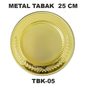 Sublimasyon 25 cm Altın Metal Tabak - Başak - 5