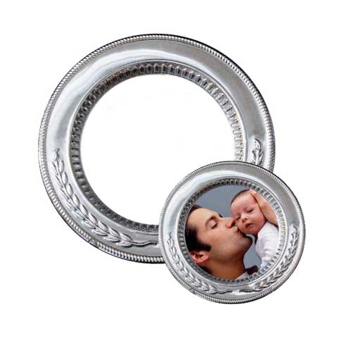 Sublimasyon 25 cm Gümüş Metal Tabak - Başak - 5