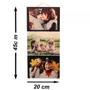 - Sublimasyon 3'lü Ahşap Çerçeve 15x20 cm  - Sublimasyon 3'lü Ahşap Çerçeve 15x20 cm
