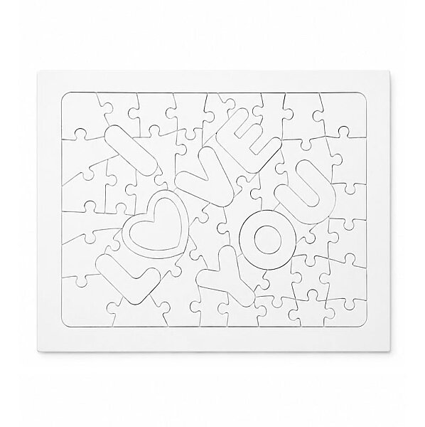 Sublimasyon A4 I love You Puzzle 51 Parça - 1