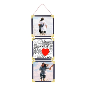 - Sublimasyon Ahşap 3 lü Ahşap İpli Çerçeve 15x15 cm  - Sublimasyon Ahşap 3 lü Ahşap İpli Çerçeve 15x15 cm