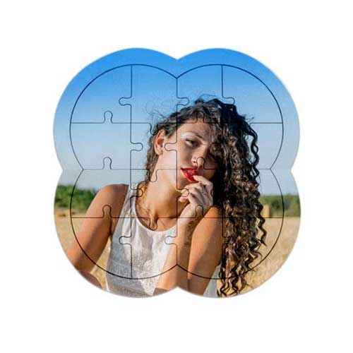 - Sublimasyon Ahşap A4 Yonca Puzzle (16 parça)  - Sublimasyon Ahşap A4 Yonca Puzzle (16 parça)
